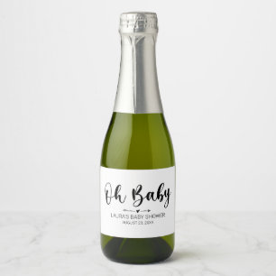 Åh Baby Black Mini Sparkling Vin Flaska etikett