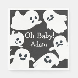 Åh Baby! Black & White Halloween Fall Baby Shower Pappersservett
