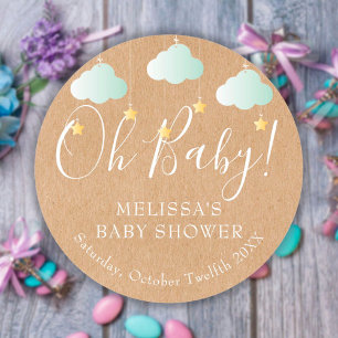 Åh Baby Blinkar Blinkar Baby Shower / Sprinkle Runt Klistermärke