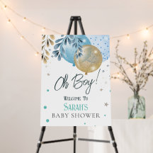 Åh Baby blue Balloons Boy Baby Shower
