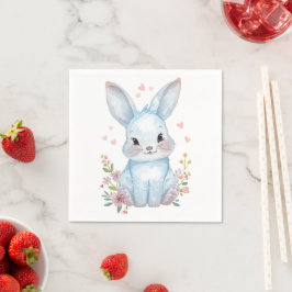 Åh Baby, Blue Bunny Shower Party Pastel Pappersservett