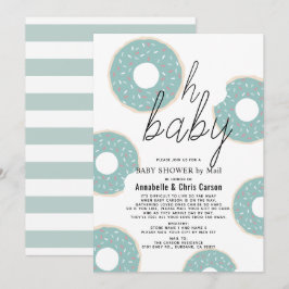 Åh Baby blue Donut Boy Baby Shower by Mail Inbjudningar