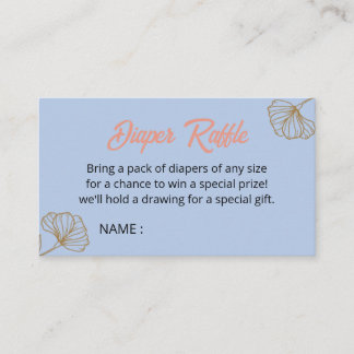 Åh Baby blue Guld Ginkgo Löv Baby Shower Diwer Tilläggskort