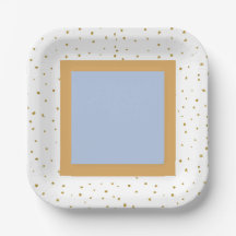 Åh Baby blue Guld Ginkgo Löv Square Baby Shower