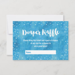 Åh Baby blue vattenfärgsbabyskare Förkläde Raffle Inbjudningar