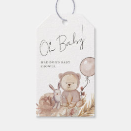 Åh Baby Boho botaniskt med sött babyskor Presentetikett