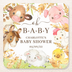 Åh Baby Boskap Square Papper Underlägg Kvadrat