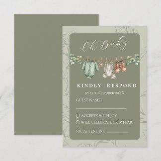 Åh Baby Botanisk Salvia Baby Shower OSA Kort
