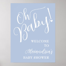 Åh Baby! Boy Baby Shower Blue Välkommen Poster