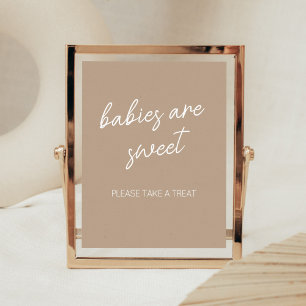Åh Baby Brown minimalistiskt Spädbarn är sötat Poster