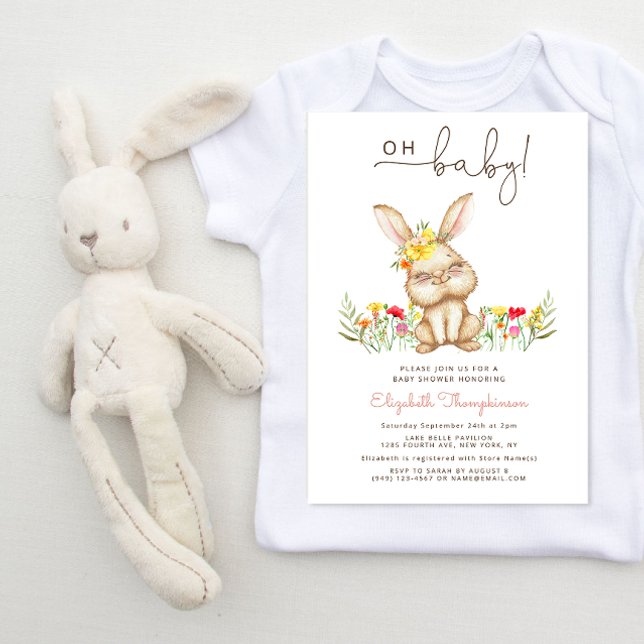 Åh baby Bunny-inbjudan till babydusch Inbjudningar (Skapare uppladdad)