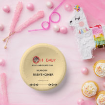 Åh Baby Cat Bild Baby Shower Ecru
