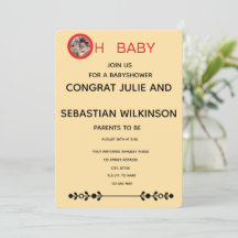 Åh Baby Cat Bild Baby Shower Ecru