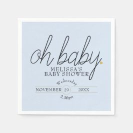 Åh Baby Chic Script Guld Kärlek Hjärt Baby Shower Pappersservett