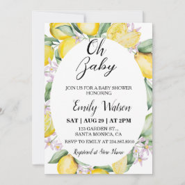 Åh Baby Citrus Lemon Baby Shower Inbjudan