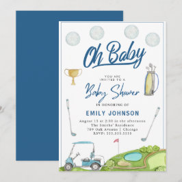 Åh Baby! Cute Golf Baby Shower Party-inbjudan Inbjudningar