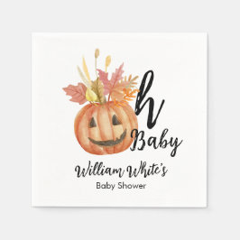 Åh Baby! Cute Pumpkin Halloween Fall Baby Shower Pappersservett