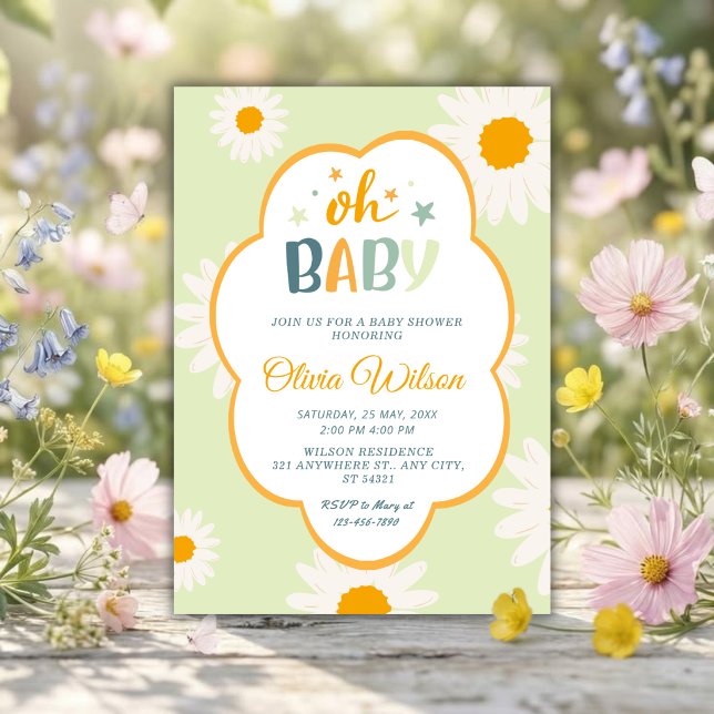 Åh Baby Daisy Baby Shower Inbjudningar (Skapare uppladdad)
