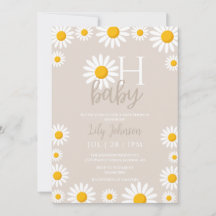 Åh Baby Daisy Neutral Baby Shower Allt-i-ett