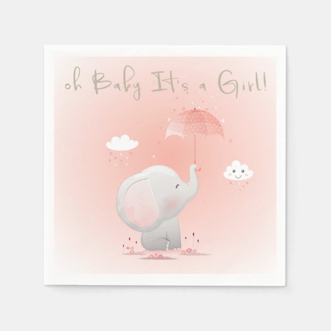 Åh Baby! Det är en flicka! Pappersservett (Framsidan)