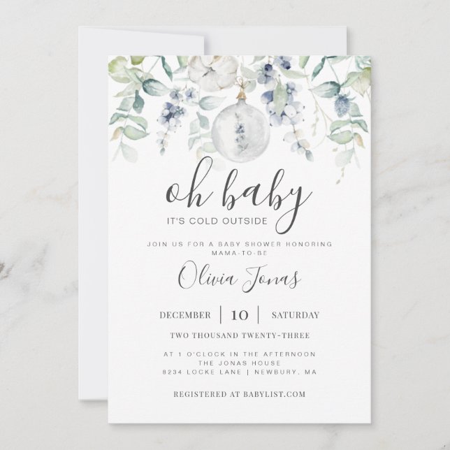 Åh Baby Det är Kall utanför babyutställningen. Inbjudningar (Framsida)