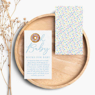 Åh Baby Donut Sprinkle Baby Shower Bok Begäran Sv Tilläggskort