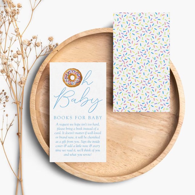 Åh Baby Donut Sprinkle Baby Shower Bok Begäran Sv Tilläggskort (Skapare uppladdad)