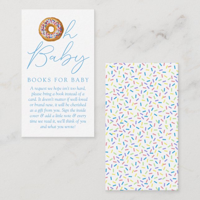 Åh Baby Donut Sprinkle Baby Shower Bok Request en Tilläggskort (Fram/baksida)