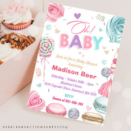 Åh Baby! Donut Sprinkle Girls Baby Shower Inbjudningar