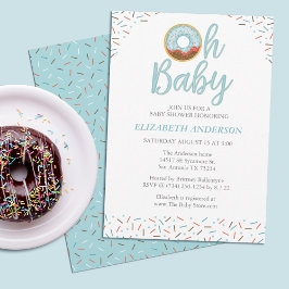 Åh Baby Donut Sprinkle Pojke Shower-inbjudan Inbjudningar