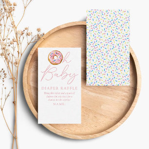 Åh Baby Donut Strössel Baby Shower Blöja Lotteri Tilläggskort