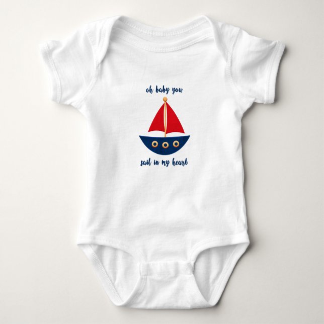 Åh Baby, du seglar i mitt hjärta Sailboat T-Shirt (Framsida)