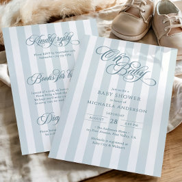 Åh Baby Elegant Script All In One Baby Shower Inbjudningar