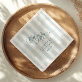 Åh Baby Elegant Skrift & Randig Bebis-fest Pappersservett