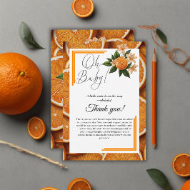 Åh Baby En Söt Liten Citrus Babykalas Tack Kort