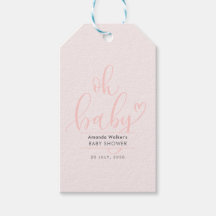 Åh Baby Enkla Rosa Skript Favoritpresenttaggar