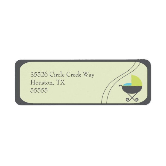 Åh Baby! Etiketter för transportinbjudan Returadress Etikett (Framsidan)