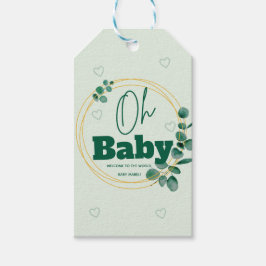 Åh Baby Eukalyptusblad Barnkalas Presentetikett