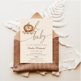 Åh Baby! Fall Pumpkin-höstbabydusch på hösten Inbjudningar