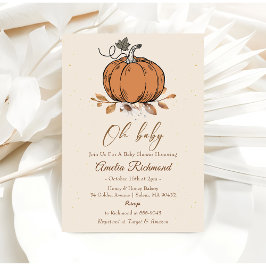 Åh Baby! Fall Pumpkin-höstbabydusch på hösten Inbjudningar