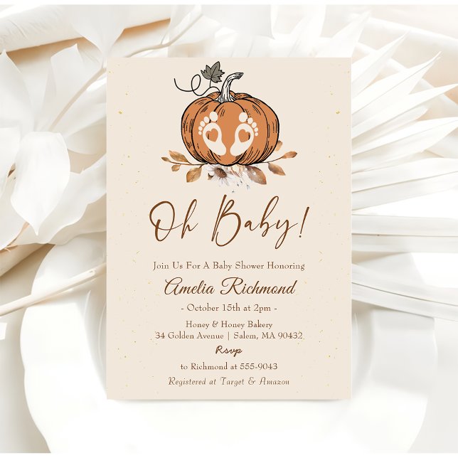 Åh Baby! Fall Pumpkin-höstbabydusch på hösten Inbjudningar (Skapare uppladdad)