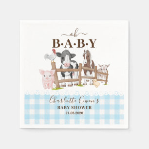Åh Baby Gårdsdjur Ladugård Baby Shower Servetter