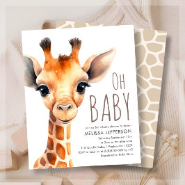 Åh Baby Giraffe Baby Shower Budget-inbjudan