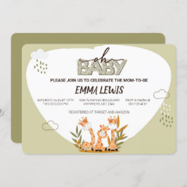 Åh Baby Giraffe, babyinbjudan. Inbjudningar