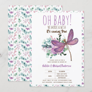 Åh Baby gör en Blommigt med en önskad babystötare Inbjudningar