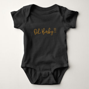 Åh Baby Gult Gold Foil modern Funky Roligt T Shirt