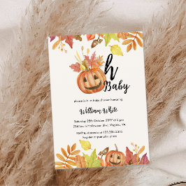 Åh Baby! Halloween Fall Pumpkin Lämna Baby Shower Inbjudningar