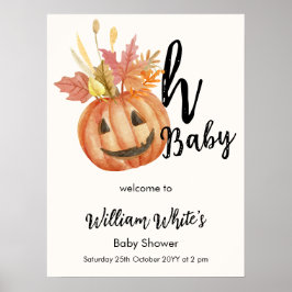 Åh Baby! Halloween Fall Pumpkin Lämna Välkomstskyl Poster