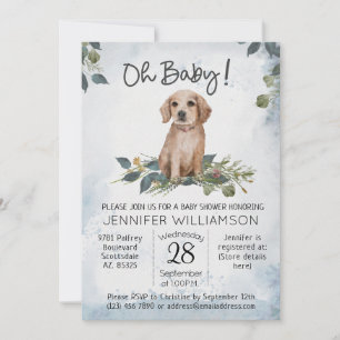 Åh Baby! Hämta babystövel för valpen Hund Inbjudningar