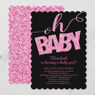 Åh Baby! Inbjudan till babyskor för Shock rosa Gli